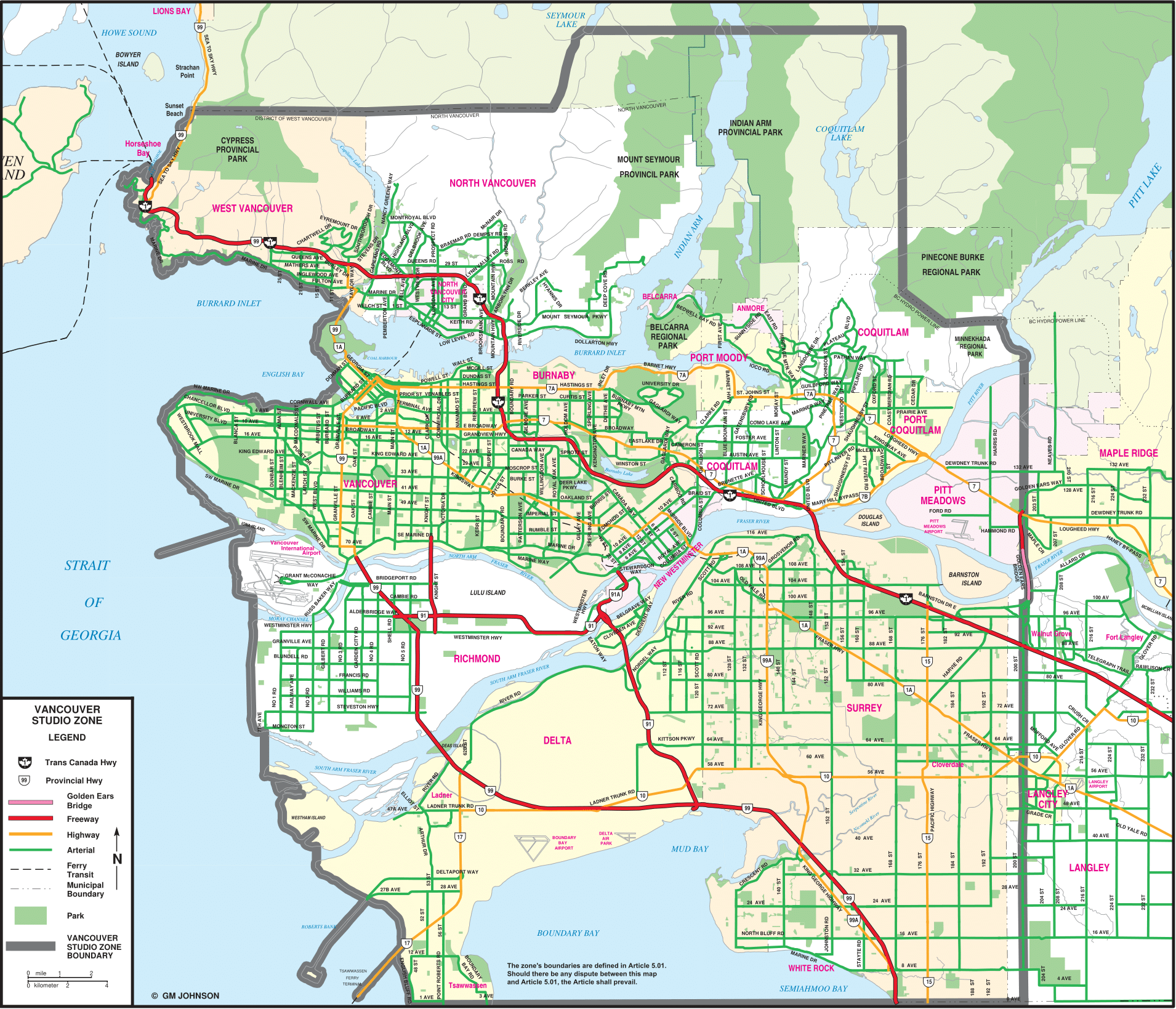 Vancouver Zone Map